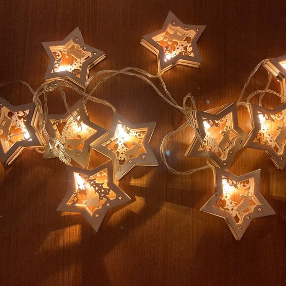 Lot of 3 Wooden String Light Sets — Battery Powered — Holiday Decor - Picture 5 of 7